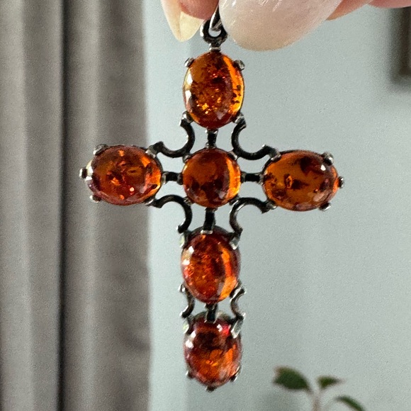Jewelry - Amber Cross Pendant